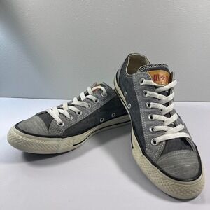 Converse All Star Low Top Gray Denim Sneakers Casual‎ Shoes Unisex W 8 M 6